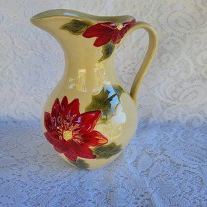 Poinsettia Christmas Pitcher